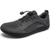WateLves Wide Water Shoes Mens Womens Barefoot Minimalist Walking Shoes Beach Casual Sneakers Zero Drop Sole(Dark Gray)