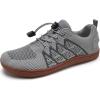 WateLves Wide Water Shoes Mens Womens Barefoot Minimalist Walking Shoes Beach Casual Sneakers Zero Drop Sole(Gray/Gum)