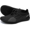 WateLves Wide Water Shoes Womens Mens Barefoot Zero Drop Diabetic Shoes Beach Walking Sneakers(Black)