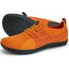 WateLves Wide Water Shoes Womens Mens Barefoot Zero Drop Diabetic Shoes Beach Walking Sneakers(Orange)