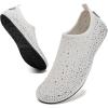 WateLves Womens Barefoot Water Shoes Travel House Slippers for Indoor and Outdoor Aqua Socks for Beach Swim Surf Yoga Dancing Camping Must Haves(Diamond-white)