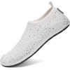 WateLves Womens Barefoot Water Shoes Travel House Slippers for Indoor and Outdoor Aqua Socks for Beach Swim Surf Yoga Dancing Camping Must Haves(Diamond-white)