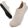 WateLves Womens Barefoot Water Shoes Travel House Slippers for Indoor and Outdoor Aqua Socks for Beach Swim Surf Yoga Dancing Camping Must Haves(Diamond-beige)