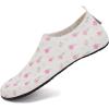 WateLves Womens Barefoot Water Shoes Travel House Slippers for Indoor and Outdoor Aqua Socks for Beach Swim Surf Yoga Dancing Camping Must Haves(Flower-white)
