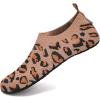 WateLves Womens Barefoot Water Shoes Travel House Slippers for Indoor and Outdoor Aqua Socks for Beach Swim Surf Yoga Dancing Camping Must Haves(Leopard-brown)