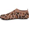 WateLves Womens Barefoot Water Shoes Travel House Slippers for Indoor and Outdoor Aqua Socks for Beach Swim Surf Yoga Dancing Camping Must Haves(Leopard-brown)