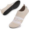 WateLves Womens Barefoot Water Shoes Travel House Slippers for Indoor and Outdoor Aqua Socks for Beach Swim Surf Yoga Dancing Camping Must Haves(Paris-beige)