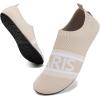 WateLves Womens Barefoot Water Shoes Travel House Slippers for Indoor and Outdoor Aqua Socks for Beach Swim Surf Yoga Dancing Camping Must Haves(Paris-beige)