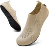 WateLves Womens Barefoot Water Shoes Travel House Slippers for Indoor and Outdoor Aqua Socks for Beach Swim Surf Yoga Dancing Camping Must Haves(Shiny/Beige)