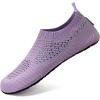 WateLves Womens Barefoot Water Shoes Travel House Slippers for Indoor and Outdoor Aqua Socks for Beach Swim Surf Yoga Dancing Camping Must Haves(Shiny/Purple)
