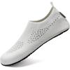 WateLves Womens Barefoot Water Shoes Travel House Slippers for Indoor and Outdoor Aqua Socks for Beach Swim Surf Yoga Dancing Camping Must Haves(Shiny/White)