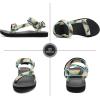 WateLves Womens-Sport-Sandals Hiking Sandals with-Arch-Support Webbing-Outdoor-Beach-Water-Sandals for Travel-Walking-Trekking-Camping(Black/Green)