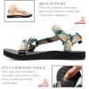 WateLves Womens-Sport-Sandals Hiking Sandals with-Arch-Support Webbing-Outdoor-Beach-Water-Sandals for Travel-Walking-Trekking-Camping(Black/Green)