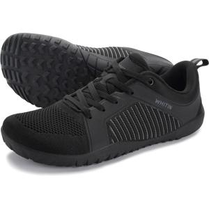WHITIN Men’s Barefoot Trail-Running Shoes | Wide Toe-Box | Zero-Drop Sole | Optimal Traction(W51 All Black)