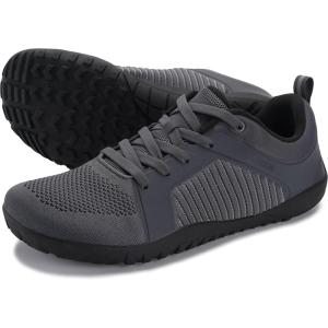 WHITIN Men’s Barefoot Trail-Running Shoes | Wide Toe-Box | Zero-Drop Sole | Optimal Traction(W51 Dark Grey)