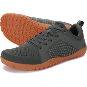 WHITIN Men’s Barefoot Trail-Running Shoes | Wide Toe-Box | Zero-Drop Sole | Optimal Traction(W51 Green Gum)