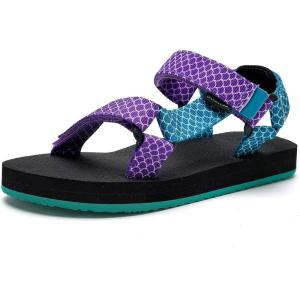 WateLves Kids Sandals Boys Girls Lightweight Non-slip Athletic Sandals with Adjustable Webbing for Hiking Walking Beach Water Sports(Fish Scales)