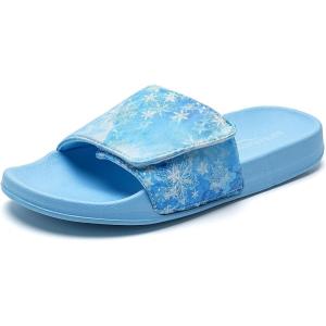 WateLves Kids Slide Sandals Boys Comfortable Slip-On Sandals Youth Big Kids Summer Slippers for Beach Pool Shower Little/Big Kid(Blue Snow)