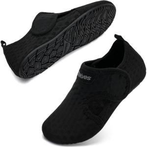 WateLves Kids Water Shoes Toddler Barefoot Swim Beach Shoes Girls Boys Breathable Quick Dry Aqua Socks(Black)