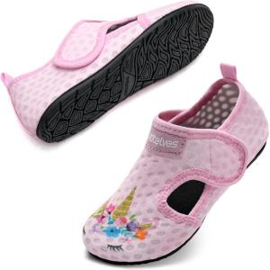 WateLves Kids Water Shoes Toddler Barefoot Swim Beach Shoes Girls Boys Breathable Quick Dry Aqua Socks(Unicorn)