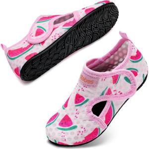 WateLves Kids Water Shoes Toddler Barefoot Swim Beach Shoes Girls Boys Breathable Quick Dry Aqua Socks(Watermelon)