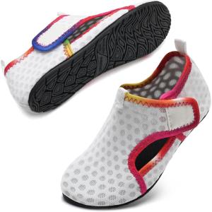 WateLves Kids Water Shoes Toddler Barefoot Swim Beach Shoes Girls Boys Breathable Quick Dry Aqua Socks(White)