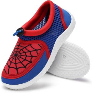 WateLves Kids Water Shoes for Boys and Girls Quick Dry Barefoot Aqua Socks Beach Swim Pool Shoes Toddler Little Kid to Big Kid(Red Blue)