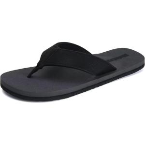 WateLves Mens-Flip-Flops-Thong-Sandals-with-Arch-Support Lightweight-Water-Shoes Open-Toe Comfort Summer-Beach-Slippers for Pool-Showers-Dorms Indoor-Outdoor(Jt302/Black)