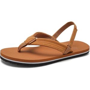 WateLves Toddler Flip Flops Girls Boys Sandals Shoes Kids Slip on Summer Sandals for Bath Shower Beach Pool (Toddler/Little Kid/Big Kid)(Brown)