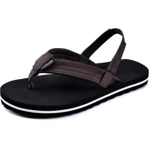 WateLves Toddler Flip Flops Girls Boys Sandals Shoes Kids Slip on Summer Sandals for Bath Shower Beach Pool (Toddler/Little Kid/Big Kid)(Dark Brown)
