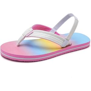 WateLves Toddler Flip Flops Girls Boys Sandals Shoes Kids Slip on Summer Sandals for Bath Shower Beach Pool (Toddler/Little Kid/Big Kid)(Rainbow)