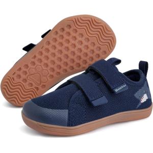 WateLves Toddler Little Kids Wide Barefoot Shoes The First Walking Shoes Girls Boys Breathable Zero Drop Minimalist Sneakers with Wide Toe Box Natural to Grow(Blue Shark)