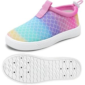 WateLves Toddler Water Shoes Kids Boys and Girls Quick Dry Water Sneakers Slip On Aqua Swim Shoes for Beach Daily Walking(Fishscales)