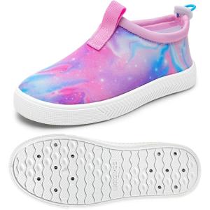 WateLves Toddler Water Shoes Kids Boys and Girls Quick Dry Water Sneakers Slip On Aqua Swim Shoes for Beach Daily Walking(Multicolor)