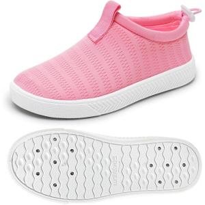 WateLves Toddler Water Shoes Kids Boys and Girls Quick Dry Water Sneakers Slip On Aqua Swim Shoes for Beach Daily Walking(Pink)