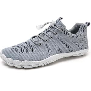 WateLves Water Shoes Men Women Beach Barefoot Aqua Socks Breathable Wide Swim Outdoor Walking Anti Slip Pool Shoes for Hiking Kayaking Diving Surfing(A-grey)