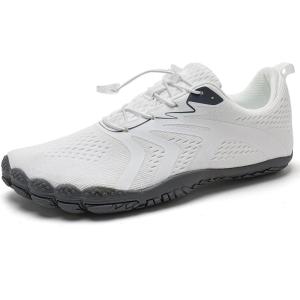 WateLves Water Shoes Men Women Beach Barefoot Aqua Socks Breathable Wide Swim Outdoor Walking Anti Slip Pool Shoes for Hiking Kayaking Diving Surfing(B-white/Grey)