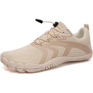 WateLves Water Shoes Men Women Beach Barefoot Aqua Socks Breathable Wide Swim Outdoor Walking Anti Slip Pool Shoes for Hiking Kayaking Diving Surfing(B-beige)