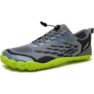 WateLves Water Shoes Men Women Beach Barefoot Aqua Socks Breathable Wide Swim Outdoor Walking Anti Slip Pool Shoes for Hiking Kayaking Diving Surfing(C-grey/Green)