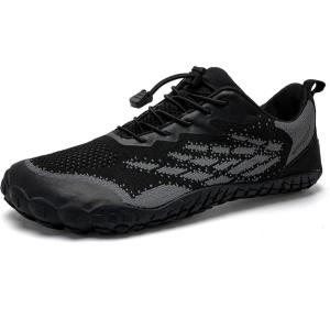 WateLves Water Shoes Men Women Beach Barefoot Aqua Socks Breathable Wide Swim Outdoor Walking Anti Slip Pool Shoes for Hiking Kayaking Diving Surfing(C-black)