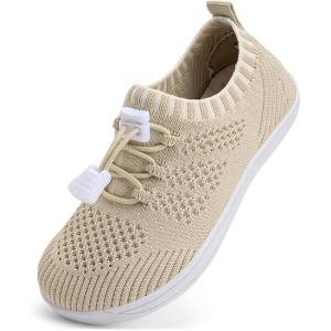 WateLves Water Shoes for Toddler Little Kid Minimalist Wide Barefoot Zero Drop Sole Splay Naturally Aqua Sneakers Boys Girls(Dq/Beige)