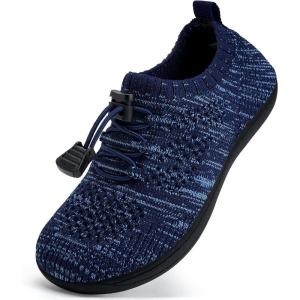 WateLves Water Shoes for Toddler Little Kid Minimalist Wide Barefoot Zero Drop Sole Splay Naturally Aqua Sneakers Boys Girls(Dq/Dark Blue)