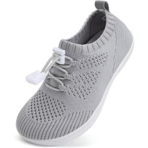 WateLves Water Shoes for Toddler Little Kid Minimalist Wide Barefoot Zero Drop Sole Splay Naturally Aqua Sneakers Boys Girls(Dq/Light Gray)