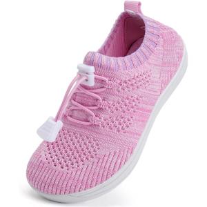 WateLves Water Shoes for Toddler Little Kid Minimalist Wide Barefoot Zero Drop Sole Splay Naturally Aqua Sneakers Boys Girls(Dq/Pink)
