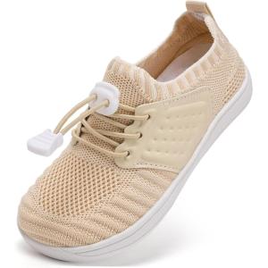 WateLves Water Shoes for Toddler Little Kid Minimalist Wide Barefoot Zero Drop Sole Splay Naturally Aqua Sneakers Boys Girls(Yn/Beige)