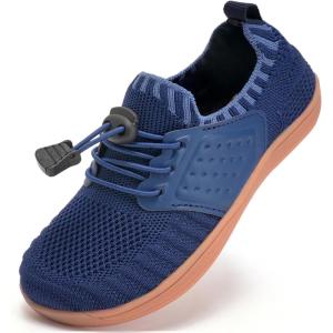 WateLves Water Shoes for Toddler Little Kid Minimalist Wide Barefoot Zero Drop Sole Splay Naturally Aqua Sneakers Boys Girls(Yn/Dark Blue)