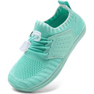 WateLves Water Shoes for Toddler Little Kid Minimalist Wide Barefoot Zero Drop Sole Splay Naturally Aqua Sneakers Boys Girls(Yn/Mint Green)