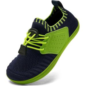 WateLves Water Shoes for Toddler Little Kid Minimalist Wide Barefoot Zero Drop Sole Splay Naturally Aqua Sneakers Boys Girls(Yn/Navy Green)