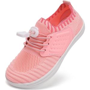 WateLves Water Shoes for Toddler Little Kid Minimalist Wide Barefoot Zero Drop Sole Splay Naturally Aqua Sneakers Boys Girls(Yn/Pink)