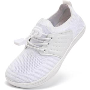 WateLves Water Shoes for Toddler Little Kid Minimalist Wide Barefoot Zero Drop Sole Splay Naturally Aqua Sneakers Boys Girls(Yn/White)